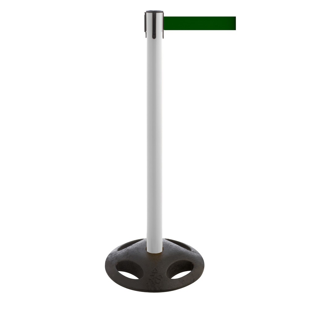 Produktabbildung Nr. 1: Potelet de délimitation à sangle RS-GUIDESYSTEMS®, socle en matériau composite, largeur de sangle 100 mm, blanc, Vert foncé