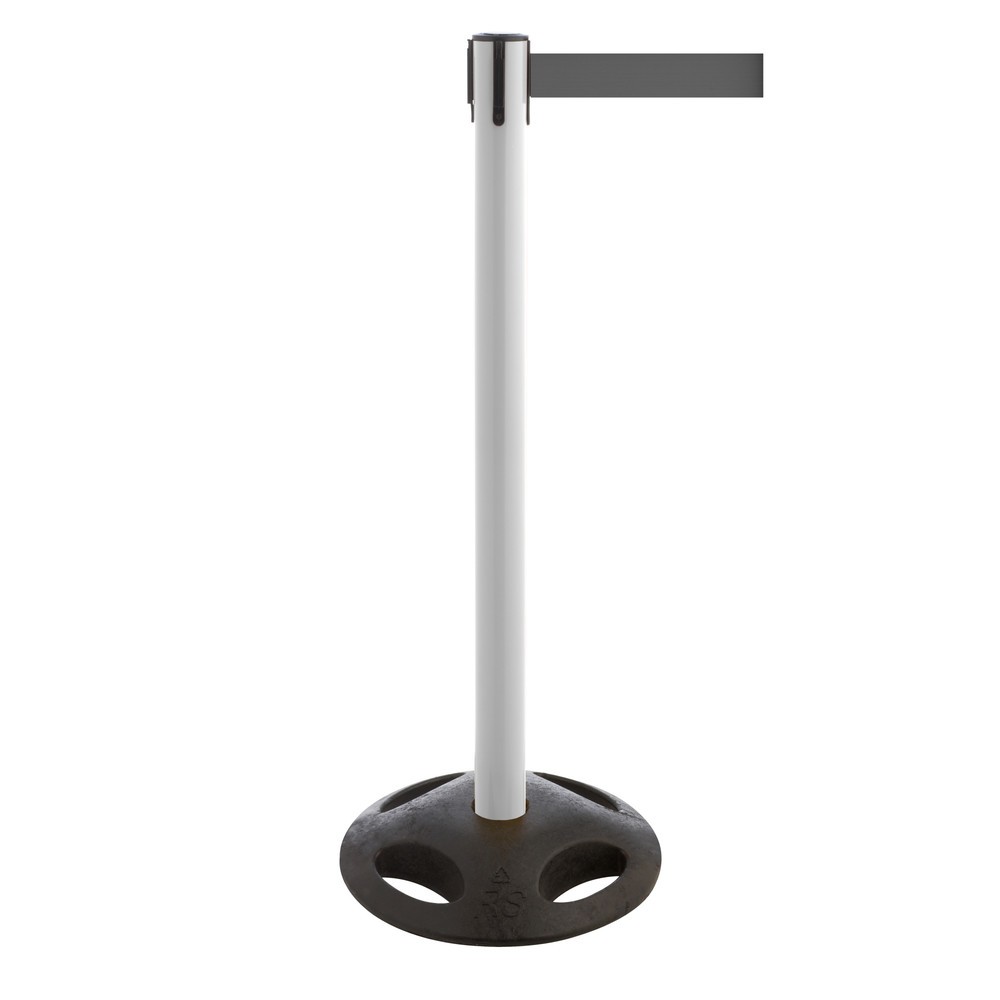 Produktabbildung Nr. 1: Potelet de délimitation à sangle RS-GUIDESYSTEMS®, socle en matériau composite, largeur de sangle 100 mm, blanc, gris