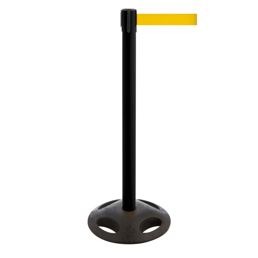 Produktabbildung Nr. 1: Potelet de délimitation à sangle RS-GUIDESYSTEMS®, socle en matériau composite, largeur de sangle 100 mm, noir, jaune