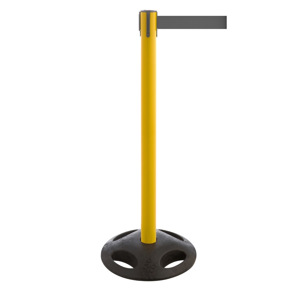 Produktabbildung Nr. 1: Potelet de délimitation à sangle RS-GUIDESYSTEMS®, socle en matériau composite, largeur de sangle 100 mm, jaune, gris