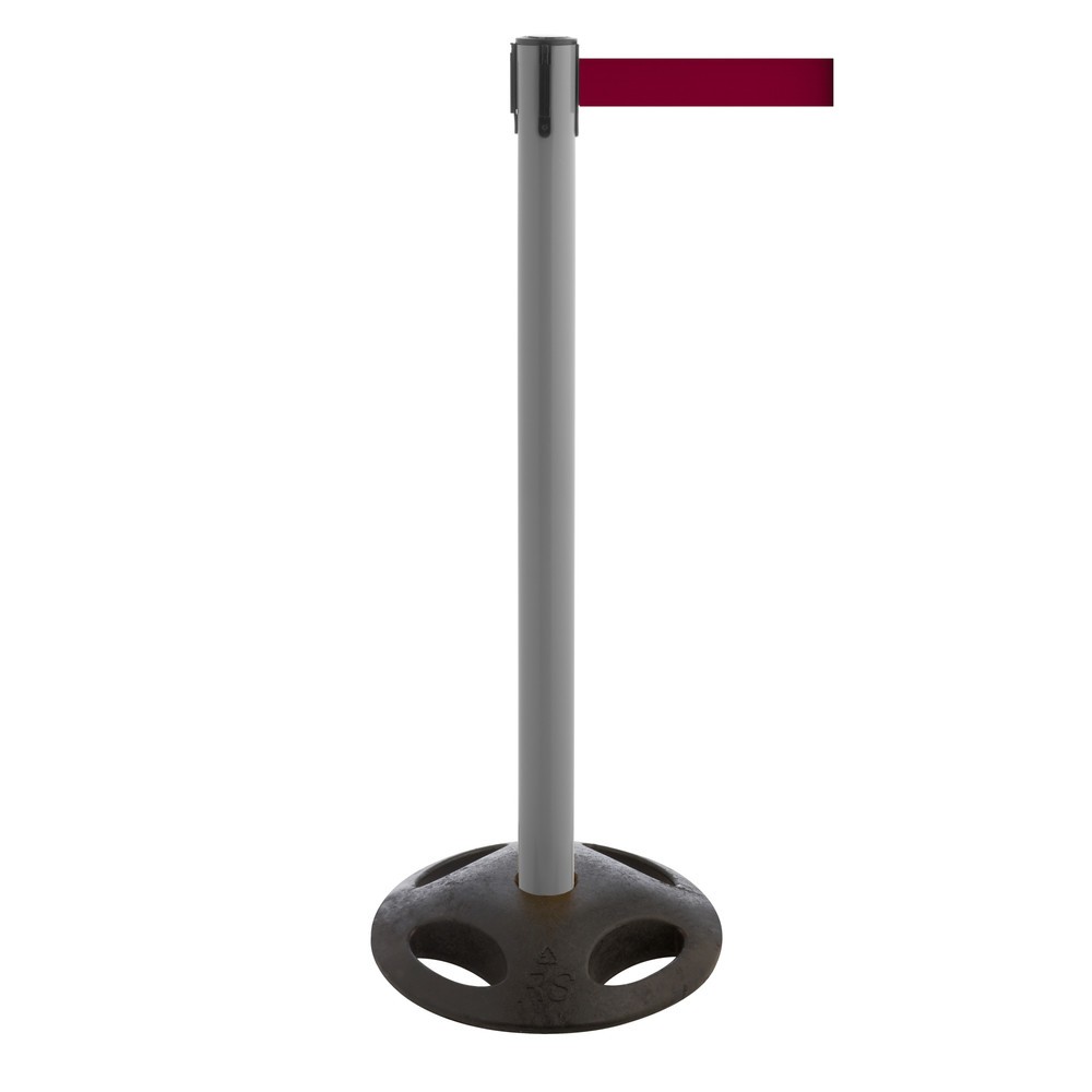 Produktabbildung Nr. 1: Potelet de délimitation à sangle RS-GUIDESYSTEMS®, socle en matériau composite, largeur de sangle 100 mm, anthracite, rouge bourgogne