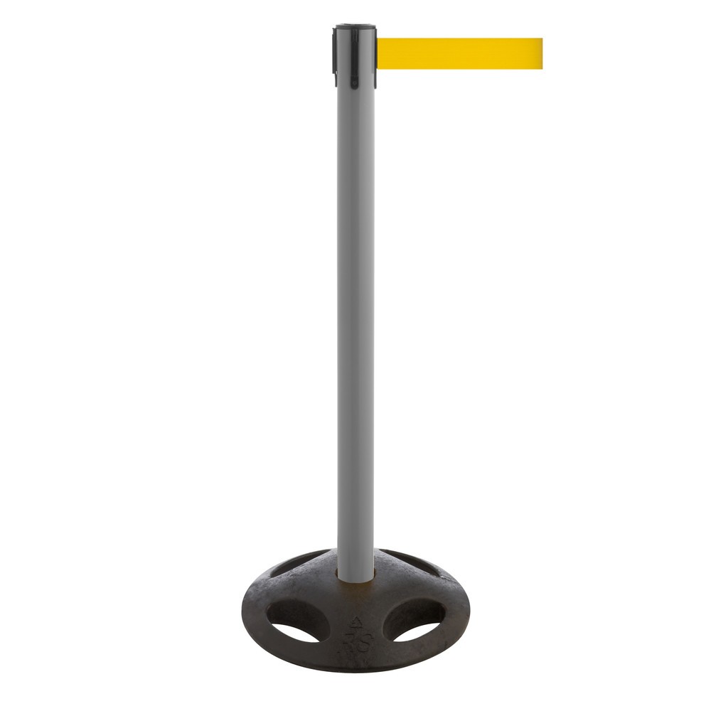 N° de l'image du produit 1 : Potelet de délimitation à sangle RS-GUIDESYSTEMS®, socle en matériau composite, largeur de sangle 100 mm, anthracite, jaune
