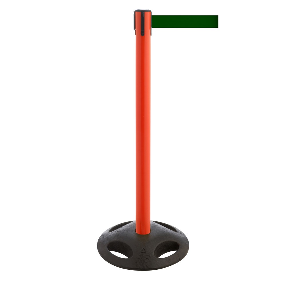 Produktabbildung Nr. 1: Potelet de délimitation à sangle RS-GUIDESYSTEMS®, socle en matériau composite, largeur de sangle 100 mm, rouge, Vert foncé