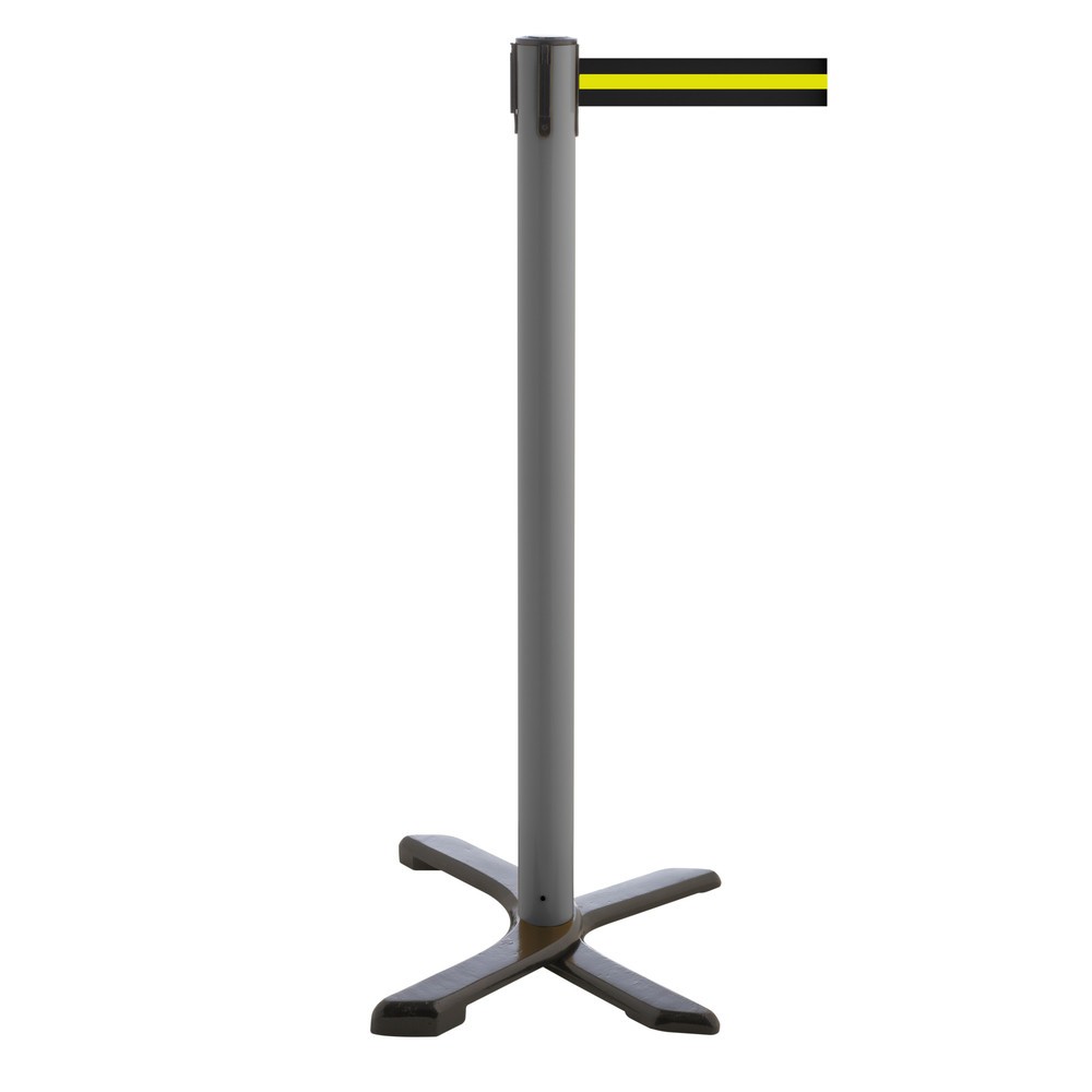 Produktabbildung Nr. 1: Potelet de délimitation pied en croix, longueur de sangle 2,3 m, anthracite, strié à l'horizontale noir / jaune