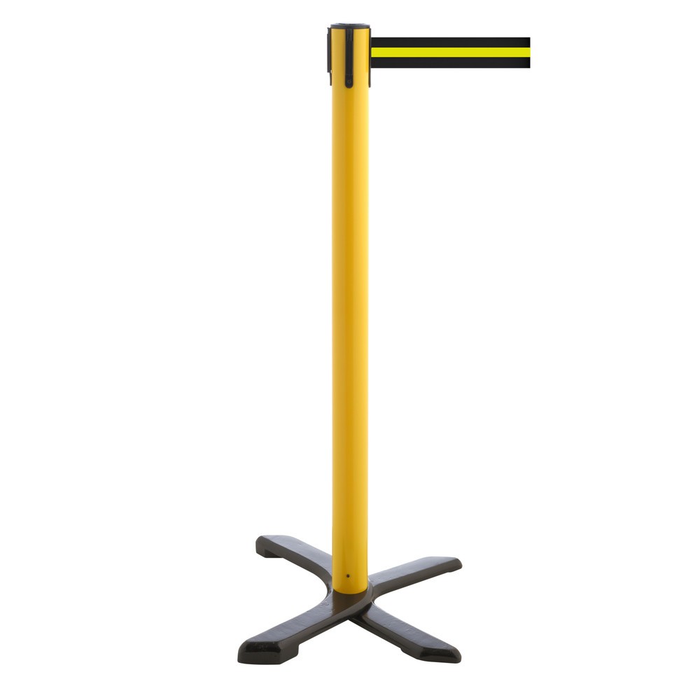 Produktabbildung Nr. 1: Potelet de délimitation pied en croix, longueur de sangle 2,3 m, jaune, strié à l'horizontale noir / jaune
