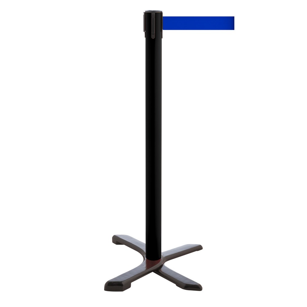 Illustration du produit: Potelet de délimitation pied en croix, longueur de sangle 2,3 m, noir, bleu