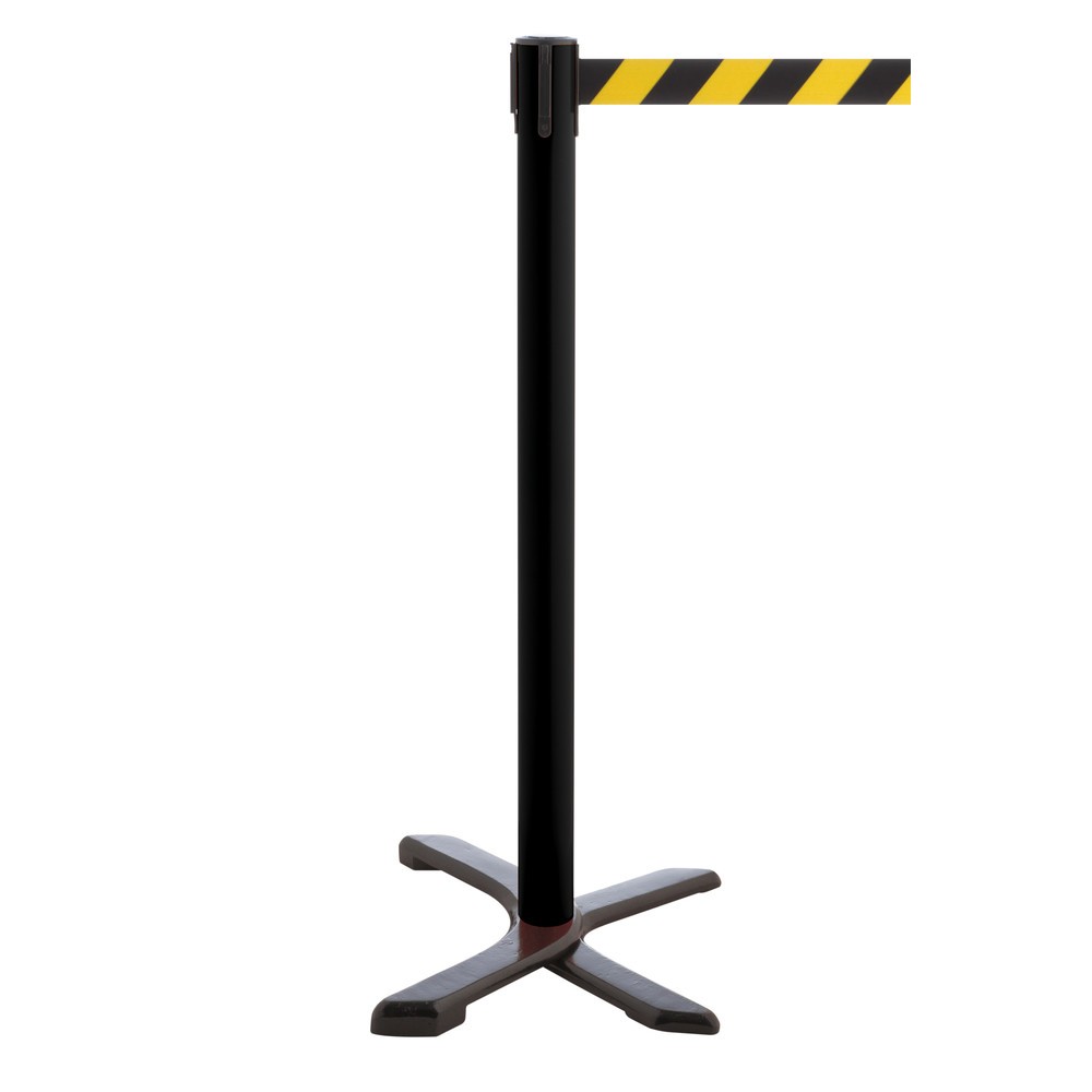 Produktabbildung Nr. 1: Potelet de délimitation pied en croix, longueur de sangle 4 m, noir, strié en diagonale noir/jaune