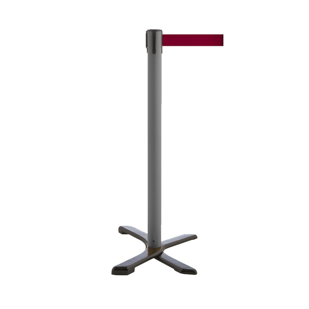 Produktabbildung Nr. 1: Potelet de délimitation pied en croix, longueur de sangle 4 m, anthracite, rouge bourgogne