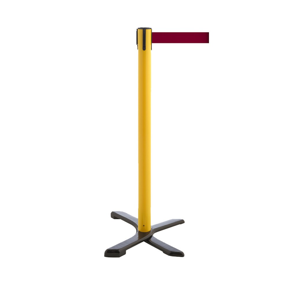 Produktabbildung Nr. 1: Potelet de délimitation pied en croix, longueur de sangle 2,3 m, jaune, rouge bourgogne