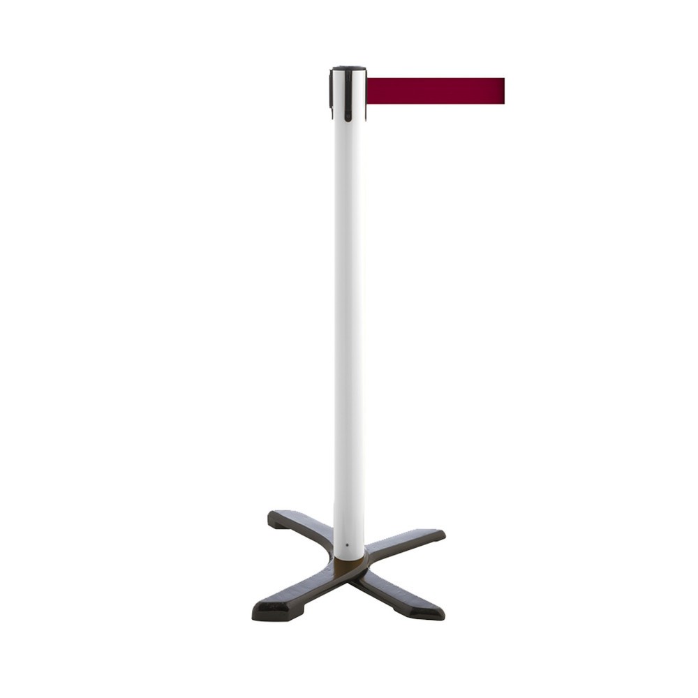 Produktabbildung Nr. 1: Potelet de délimitation pied en croix, longueur de sangle 4 m, blanc, rouge bourgogne