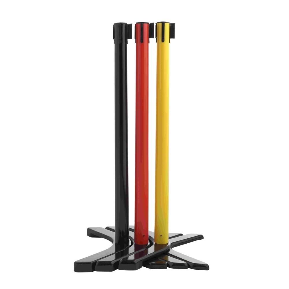Produktabbildung Nr. 2: Potelet de délimitation pied en croix, longueur de sangle 4 m, noir, strié en diagonale rouge/blanc