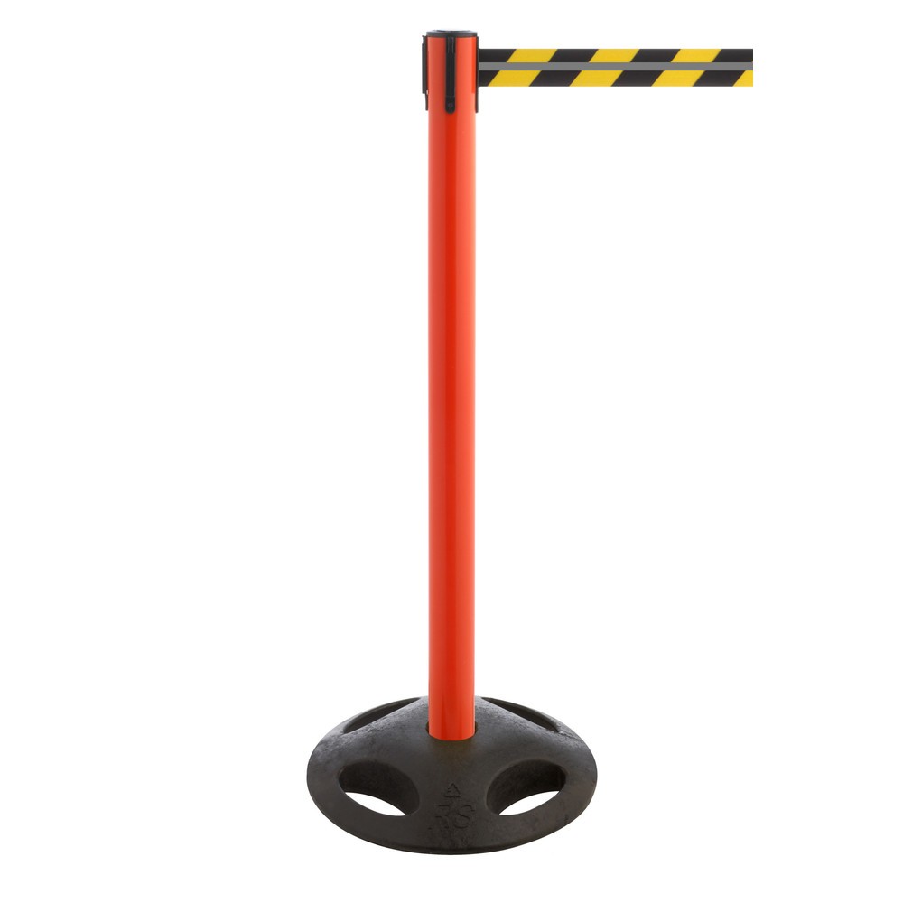 Produktabbildung Nr. 1: Potelet de délimitation RS-GUIDESYSTEMS® GLA 25-D REFLECTO, longueur 3,5 m, largeur 50 mm, potelet rouge, sangle noir/jaune