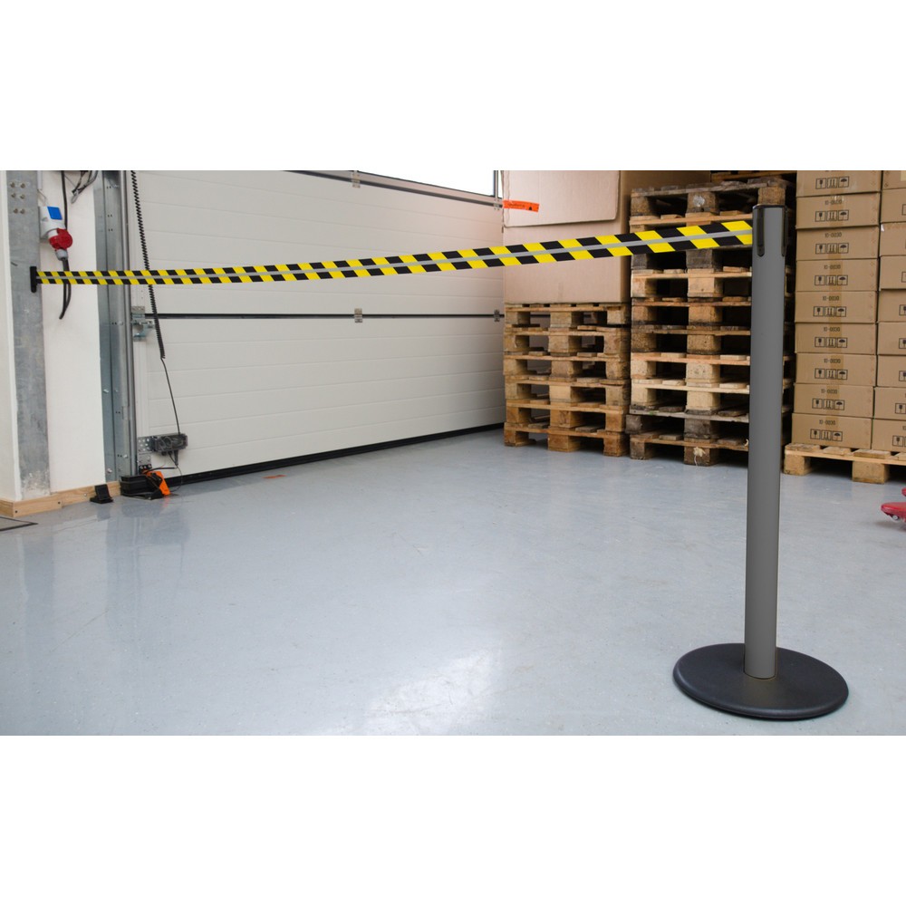 Produktabbildung Nr. 3: Potelet de délimitation RS-GUIDESYSTEMS® GLA 28-A REFLECTO, longueur 2,3 m, largeur 50 mm, potelet anthracite, sangle noir/jaune