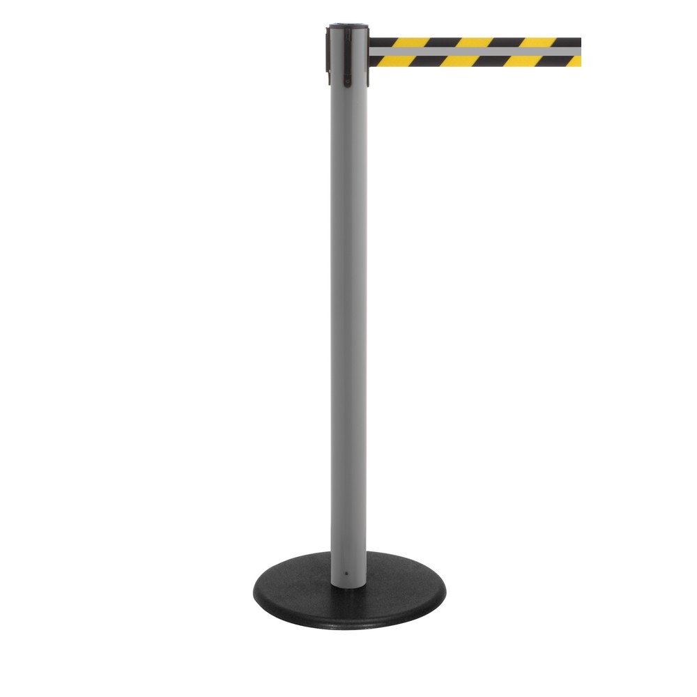 Produktabbildung Nr. 1: Potelet de délimitation RS-GUIDESYSTEMS® GLA 28-A REFLECTO, longueur 2,3 m, largeur 50 mm, potelet anthracite, sangle noir/jaune