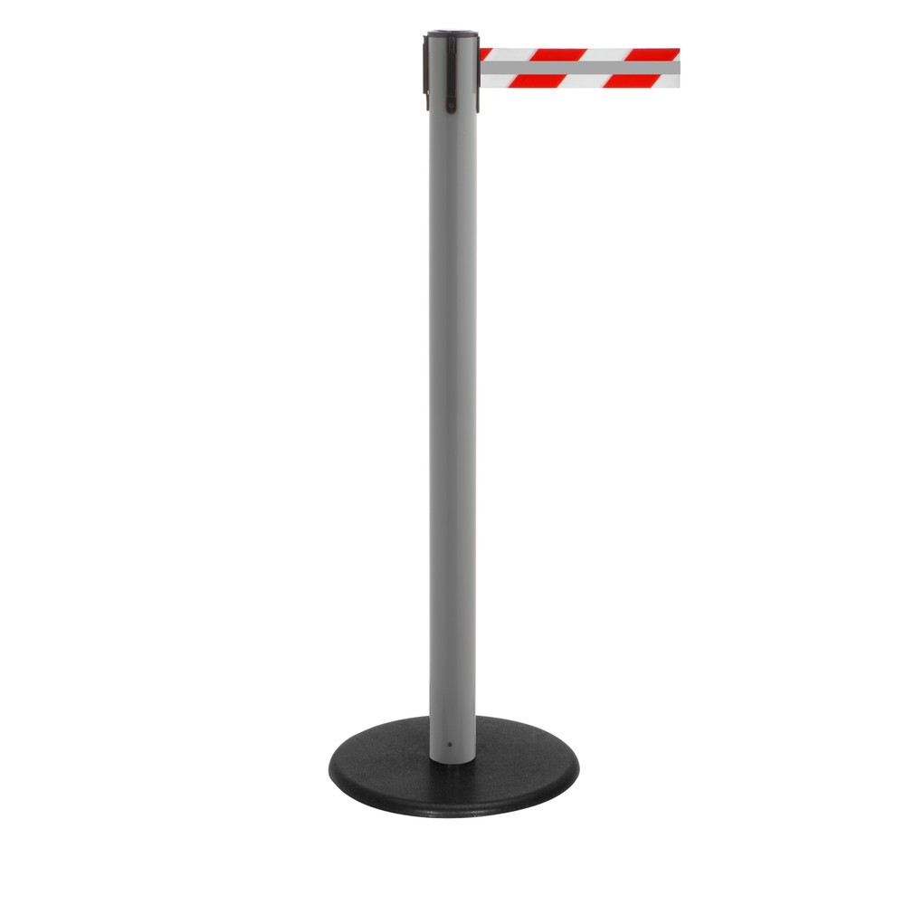 Produktabbildung Nr. 1: Potelet de délimitation RS-GUIDESYSTEMS® GLA 28-A REFLECTO, longueur 2,3 m, largeur 50 mm, potelet anthracite, sangle rouge/blanc