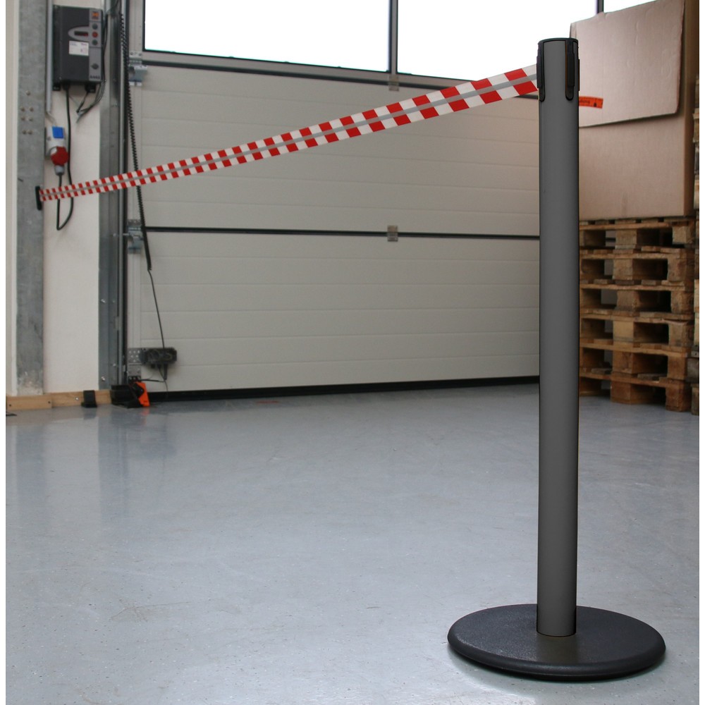 Produktabbildung Nr. 3: Potelet de délimitation RS-GUIDESYSTEMS® GLA 28-A REFLECTO, longueur 2,3 m, largeur 50 mm, potelet anthracite, sangle rouge/blanc