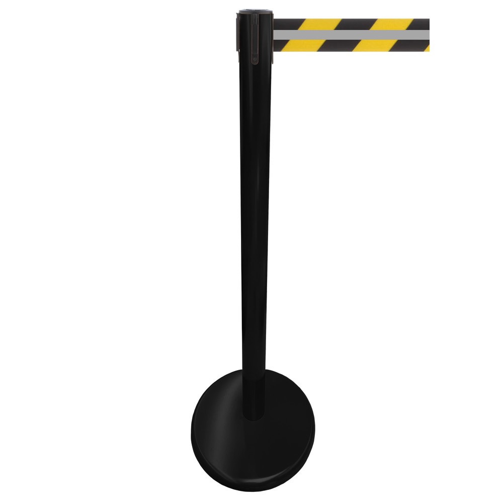 Illustration du produit: Potelet de délimitation RS-GUIDESYSTEMS® GLA 45-J REFLECTO, longueur 2,3 m, largeur 50 mm, potelet noir, sangle noir/jaune