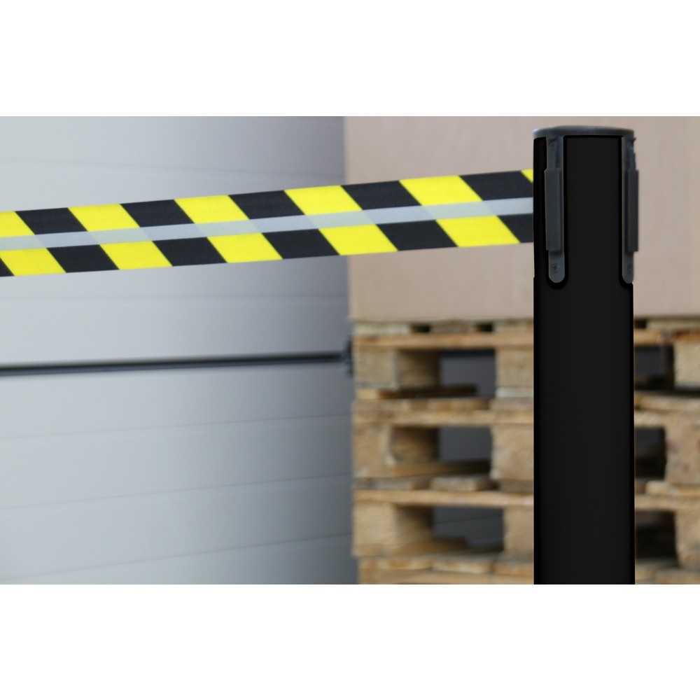 Produktabbildung Nr. 4: Potelet de délimitation RS-GUIDESYSTEMS® GLA 45-J REFLECTO, longueur 2,3 m, largeur 50 mm, potelet noir, sangle noir/jaune