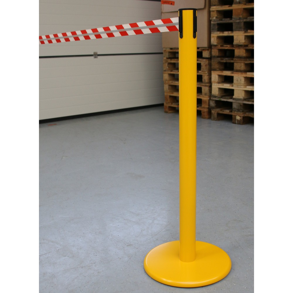 Produktabbildung Nr. 4: Potelet de délimitation RS-GUIDESYSTEMS® GLA 45-E REFLECTO, longueur 3,5 m, largeur 50 mm, potelet jaune, sangle rouge/blanc