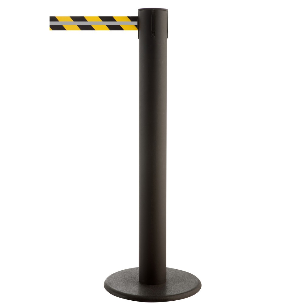 Produktabbildung Nr. 1: Potelet de délimitation RS-GUIDESYSTEMS® GLA 85-J REFLECTO, longueur 7 m, largeur 50 mm, potelet noir, sangle noir/jaune
