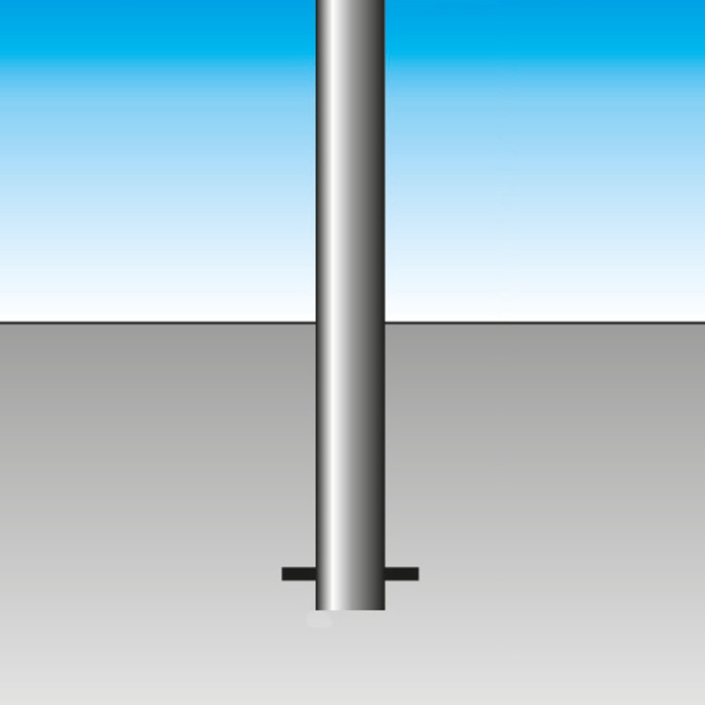 Produktabbildung Nr. 2: Potelet en aluminium, tube rond Ø 60 mm avec ancrage au sol, rouge/blanc