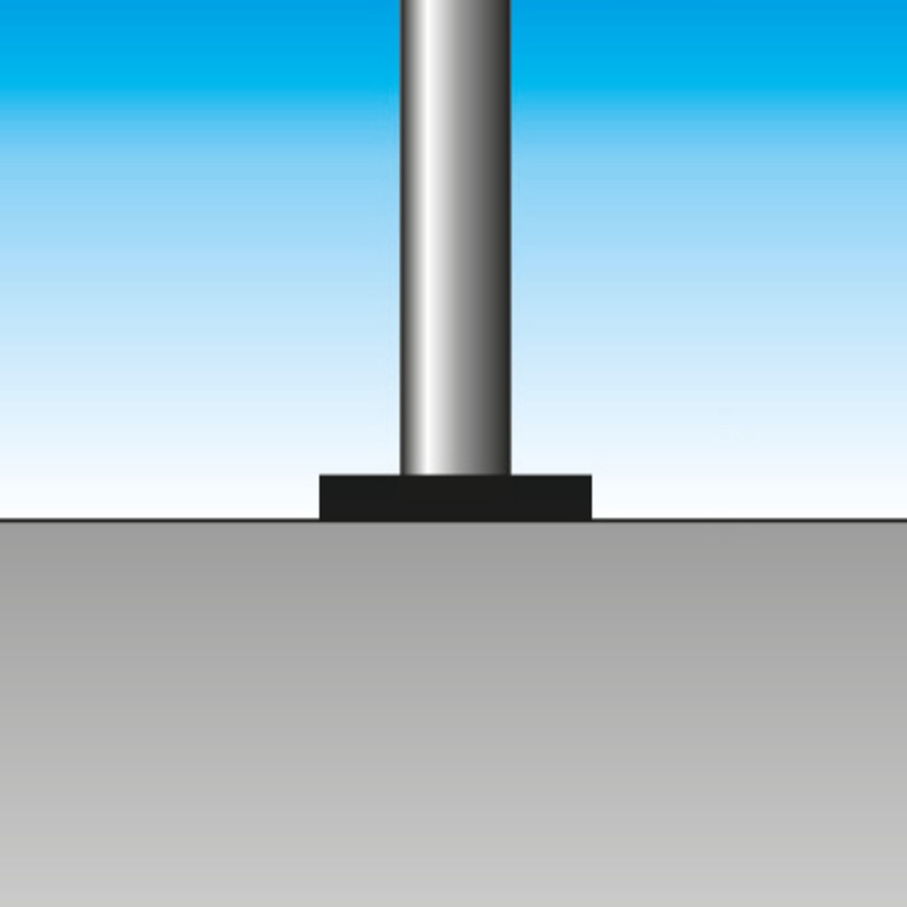 Produktabbildung Nr. 2: Potelet en aluminium, tube rond Ø 60 mm à cheviller, rouge/blanc