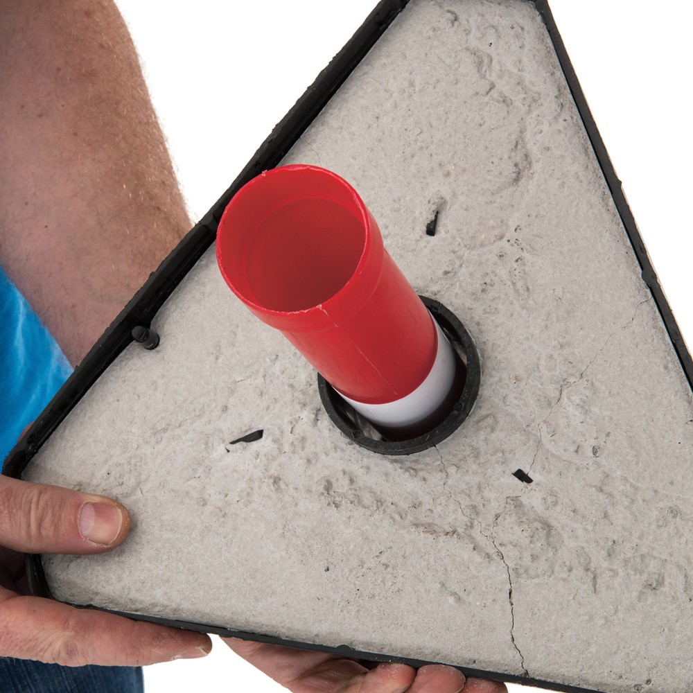 Produktabbildung Nr. 3: Potelet à chaîne simple, pied en plastique (triangle), rouge/blanc