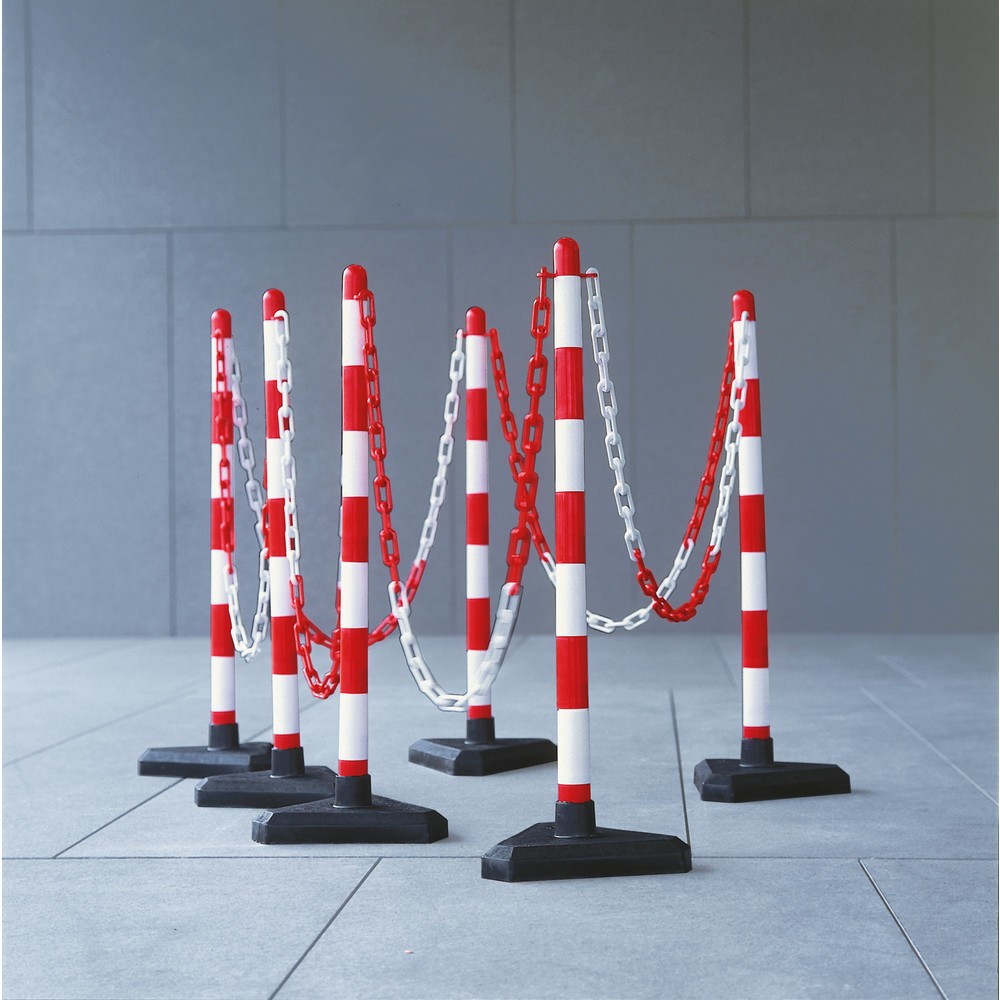 Produktabbildung Nr. 4: Potelet à chaîne simple, pied en plastique (triangle), rouge/blanc