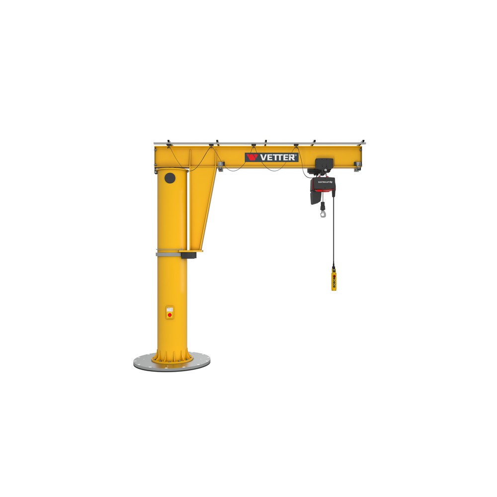 Illustration du produit: Potence VETTER®, palan électrique à chaîne LIFTKET inclus, version sur fût, plage de pivotement de 360°, portée 3 000 mm, palan électrique à chaîne LIFTKET inclus, capacité de charge 250 kg