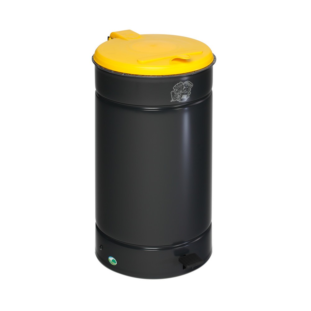 Produktabbildung Nr. 2: Poubelle à pédale Euro-Pedal, 60 litres, corps anthracite, couvercle jaune