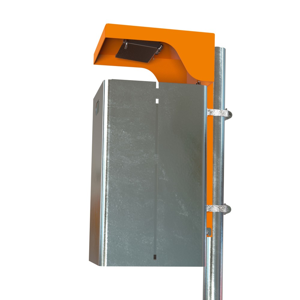 Produktabbildung Nr. 2: RENNER Poubelle avec toit de protection et cendrier, tôle d’acier, 40 litres, hauteur 900 mm, à cheviller, avec poteau