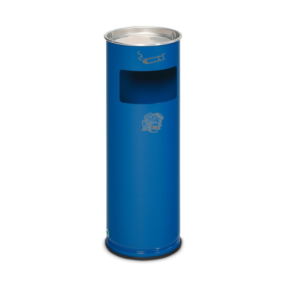 Illustration du produit: Poubelle-cendrier VAR®, modèle sur pied, 16,7 litres, bleu gentiane