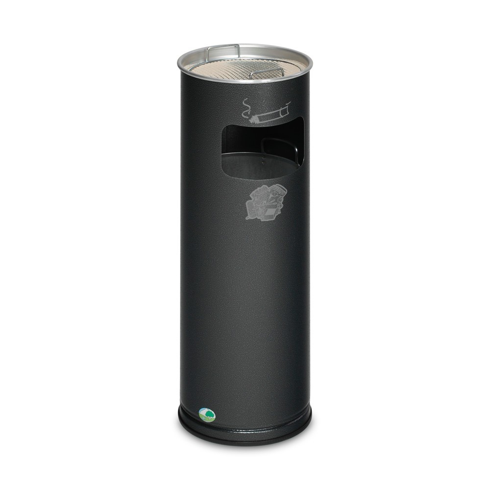 Illustration du produit: Poubelle-cendrier VAR®, modèle sur pied, 16,7 litres, argent vieilli