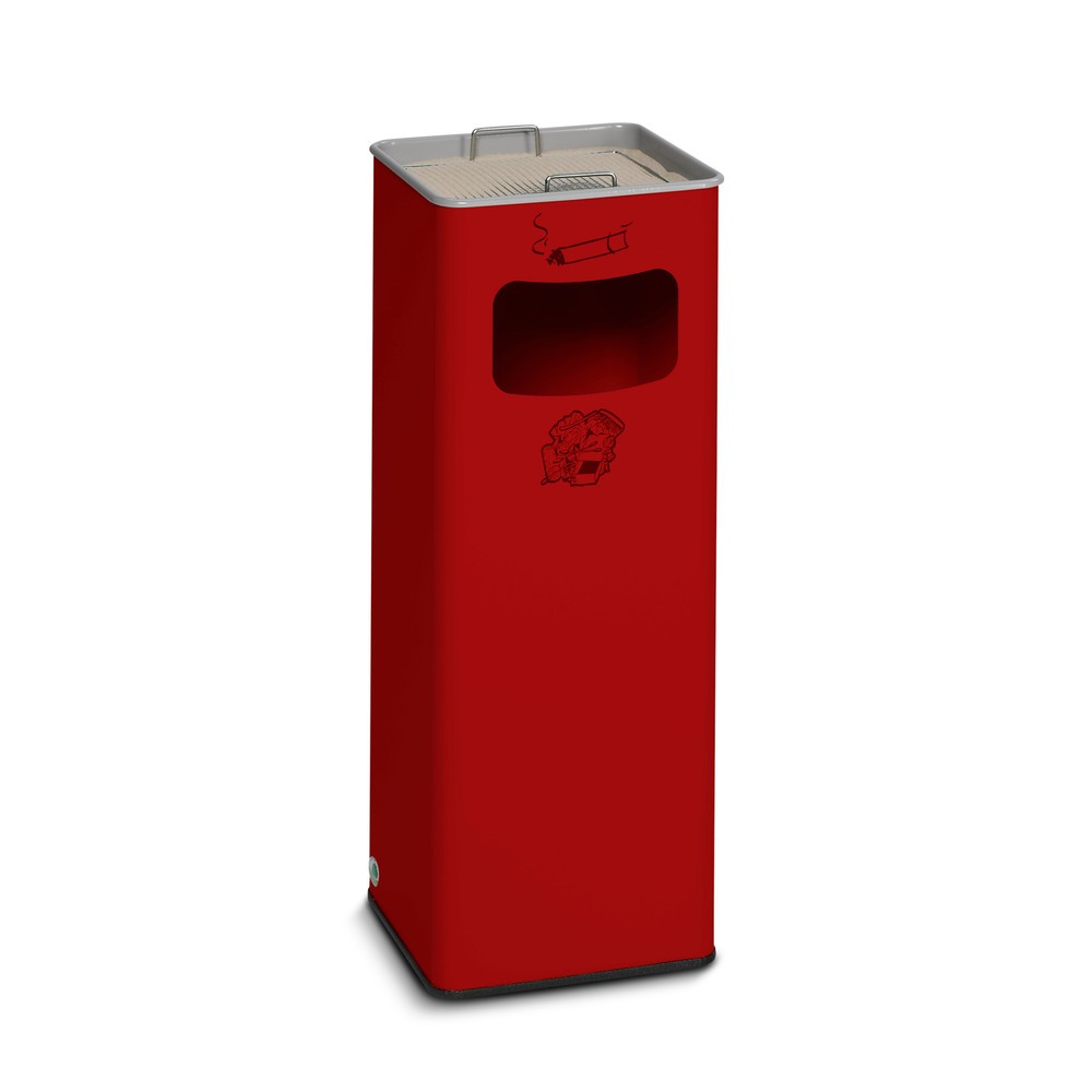 Illustration du produit: Poubelle-cendrier VAR®, modèle sur pied, 31,7 litres, rouge feu