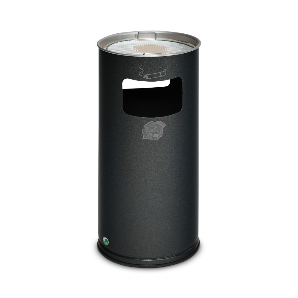 Illustration du produit: Poubelle-cendrier VAR®, modèle sur pied, 37,4 litres, argent vieilli