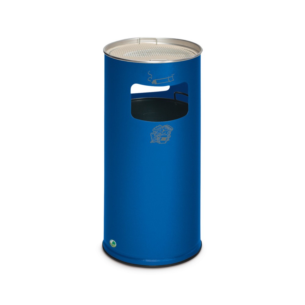 Illustration du produit: Poubelle-cendrier VAR®, modèle sur pied, 37,4 litres, bleu gentiane