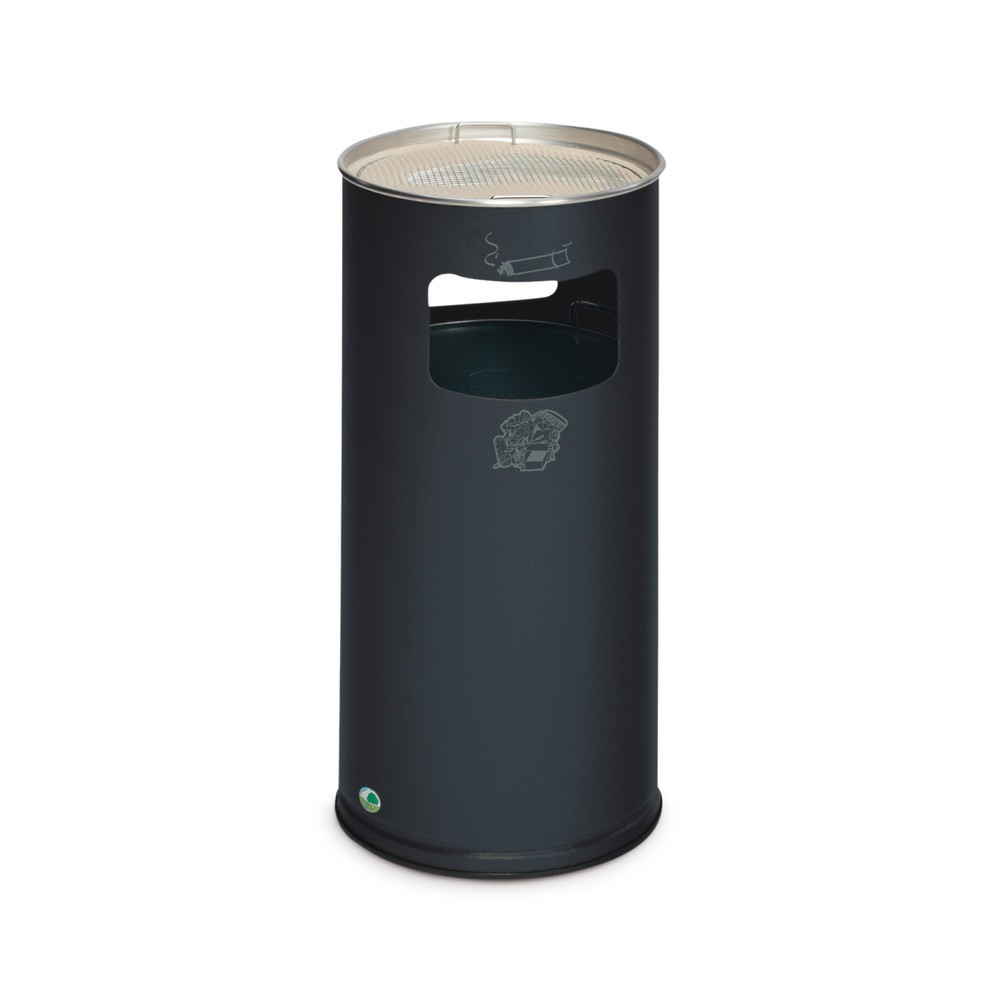 Illustration du produit: Poubelle-cendrier VAR®, modèle sur pied, 37,4 litres, gris noir