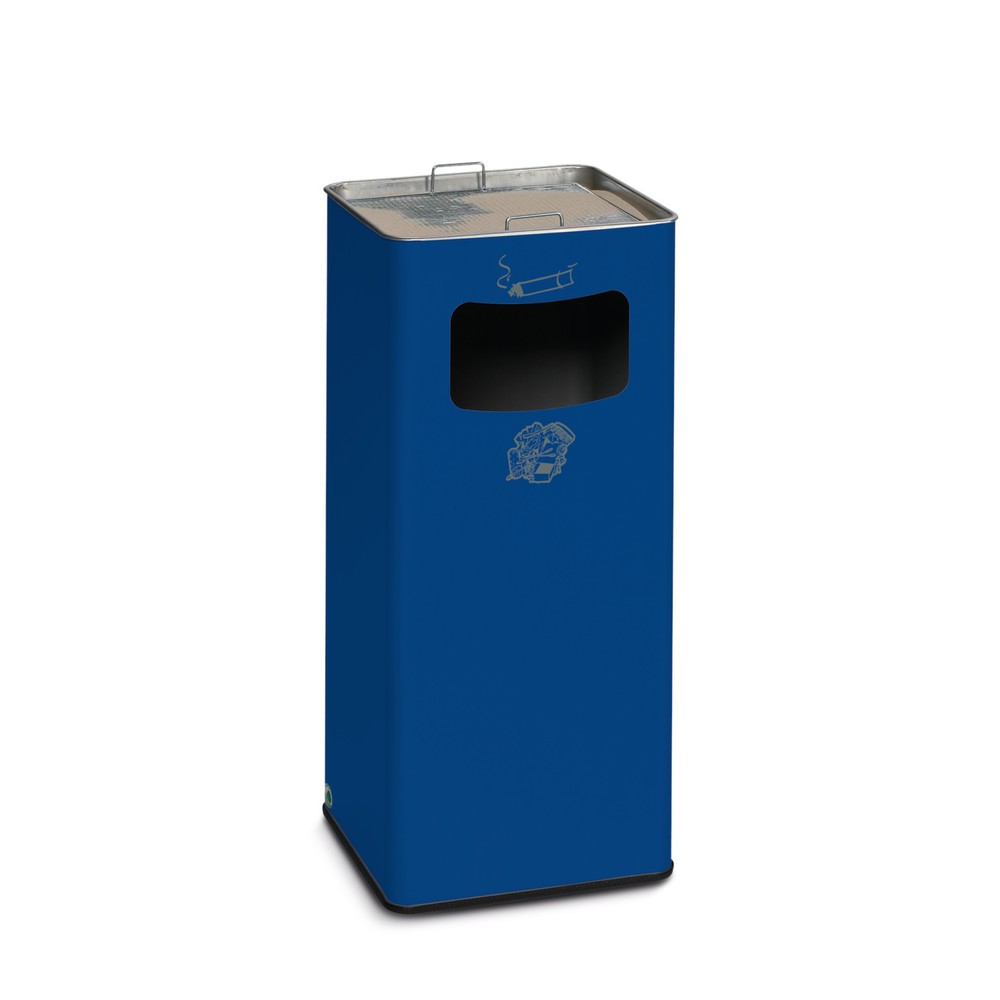 Illustration du produit: Poubelle-cendrier VAR®, modèle sur pied, 53,4 litres, bleu gentiane