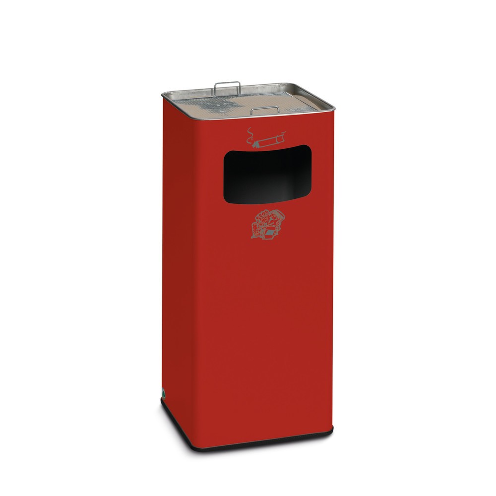 Illustration du produit: Poubelle-cendrier VAR®, modèle sur pied, 53,4 litres, rouge feu