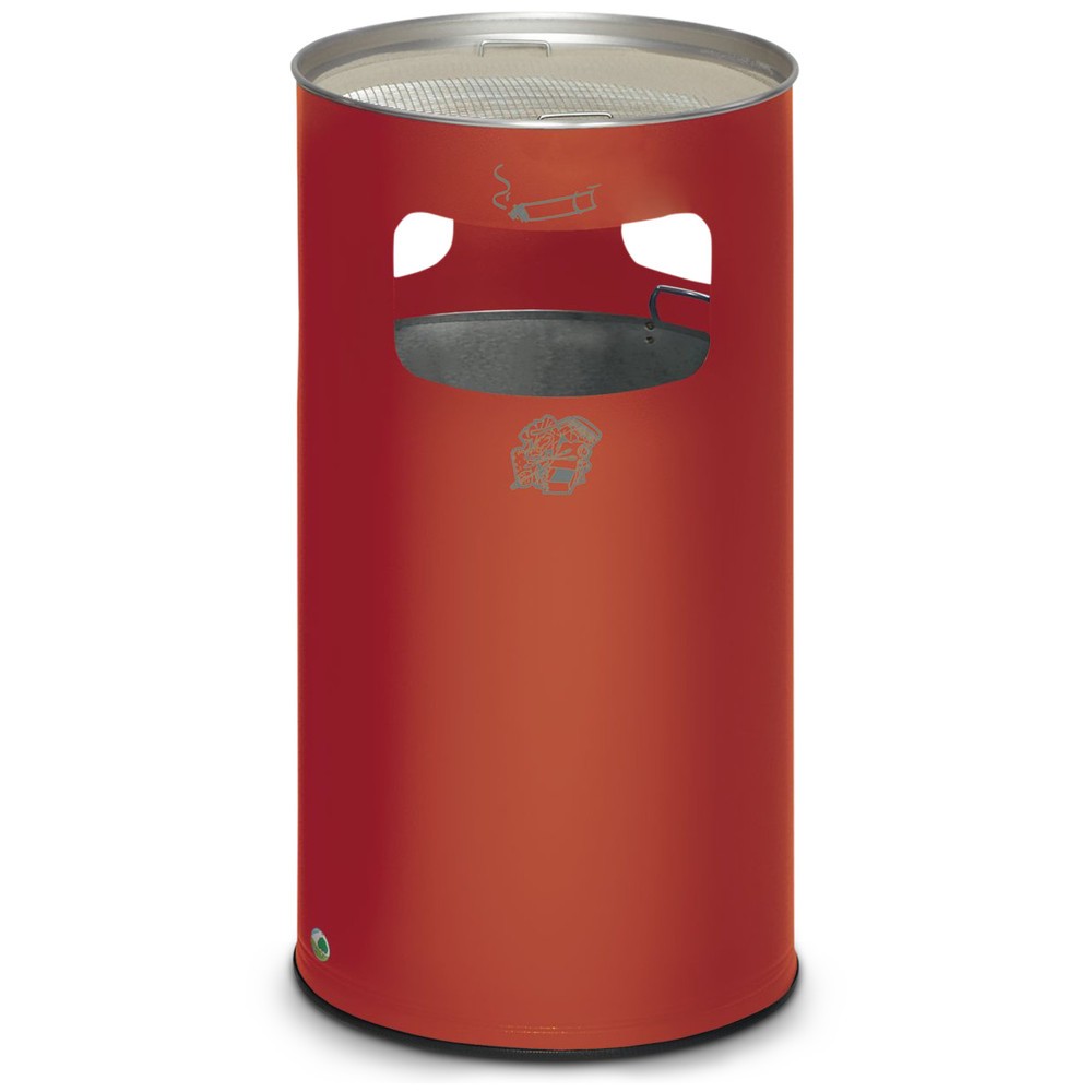 Illustration du produit: Poubelle-cendrier VAR®, modèle sur pied, 69,2 litres, rouge feu