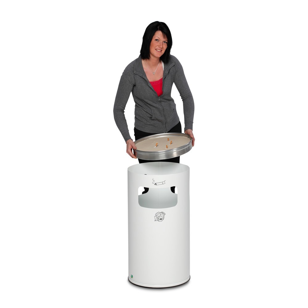 Produktabbildung Nr. 2: Poubelle-cendrier VAR®, modèle sur pied, 69,2 litres, blanc signalisation