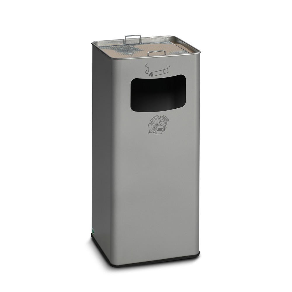 Illustration du produit: Poubelle-cendrier VAR®, modèle sur pied, 96,1 litres, argent