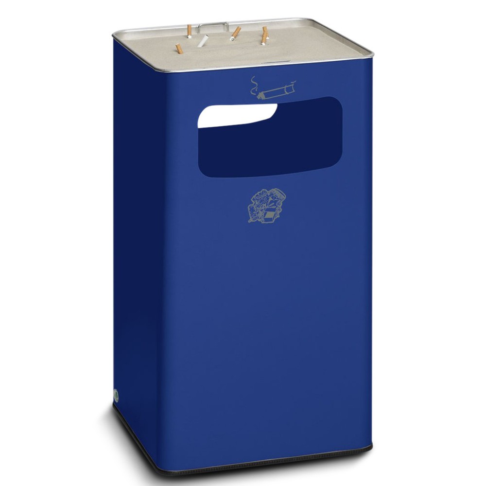 Illustration du produit: Poubelle-cendrier VAR®, modèle sur pied, 96,1 litres, bleu gentiane