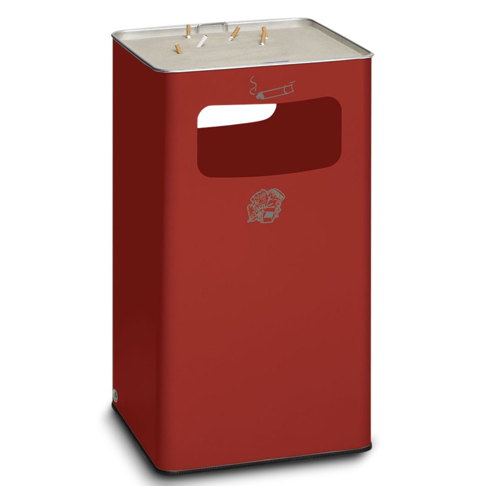 Illustration du produit: Poubelle-cendrier VAR®, modèle sur pied, 96,1 litres, rouge feu