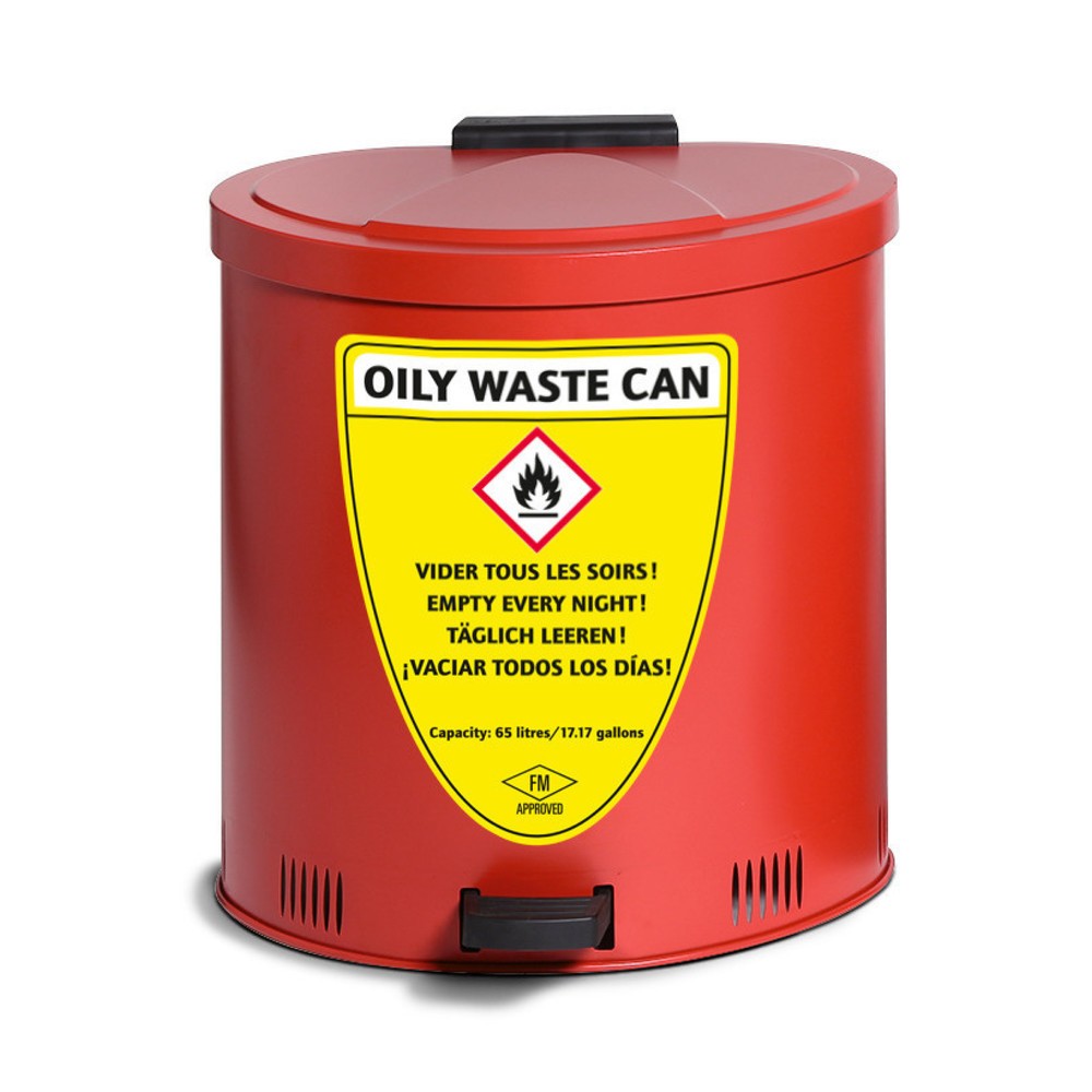 Produktabbildung Nr. 1: Poubelle de sécurité SSB, acier, rouge, 65 litres