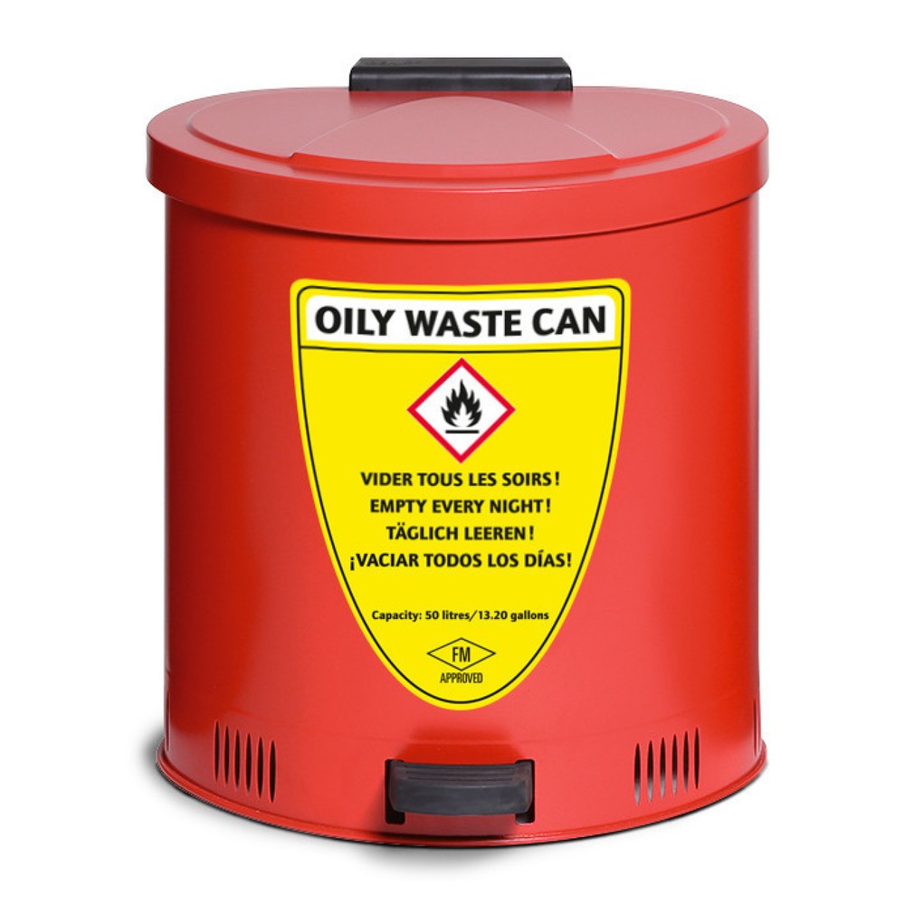 Produktabbildung Nr. 1: Poubelle de sécurité SSB, acier, rouge, 50 litres