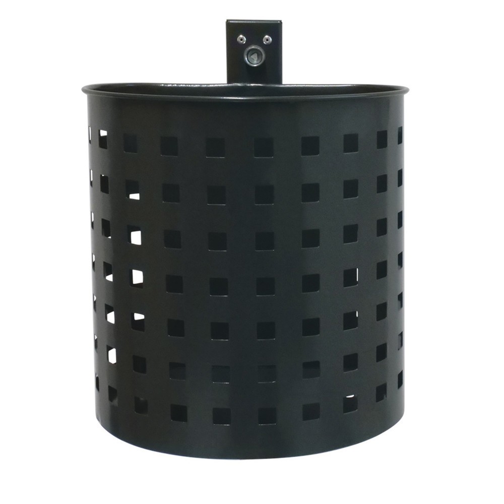 Illustration du produit: RENNER Poubelle en acier, 20 litres, semi-circulaire, montage mural, perforée, revêtue par poudrage, DB 703 paillettes métalliques anthracite