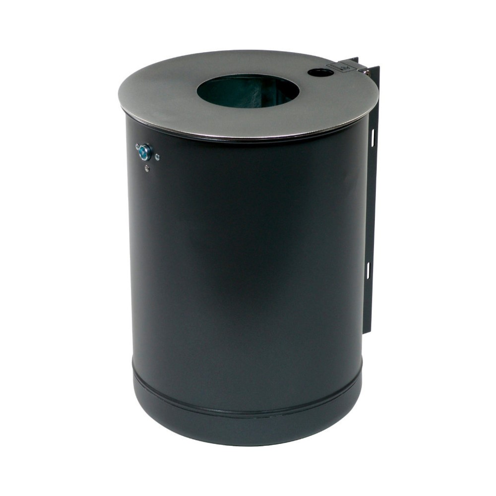 Illustration du produit: RENNER Poubelle en acier, 50 litres, avec cendrier, DB 703 paillettes métalliques anthracite