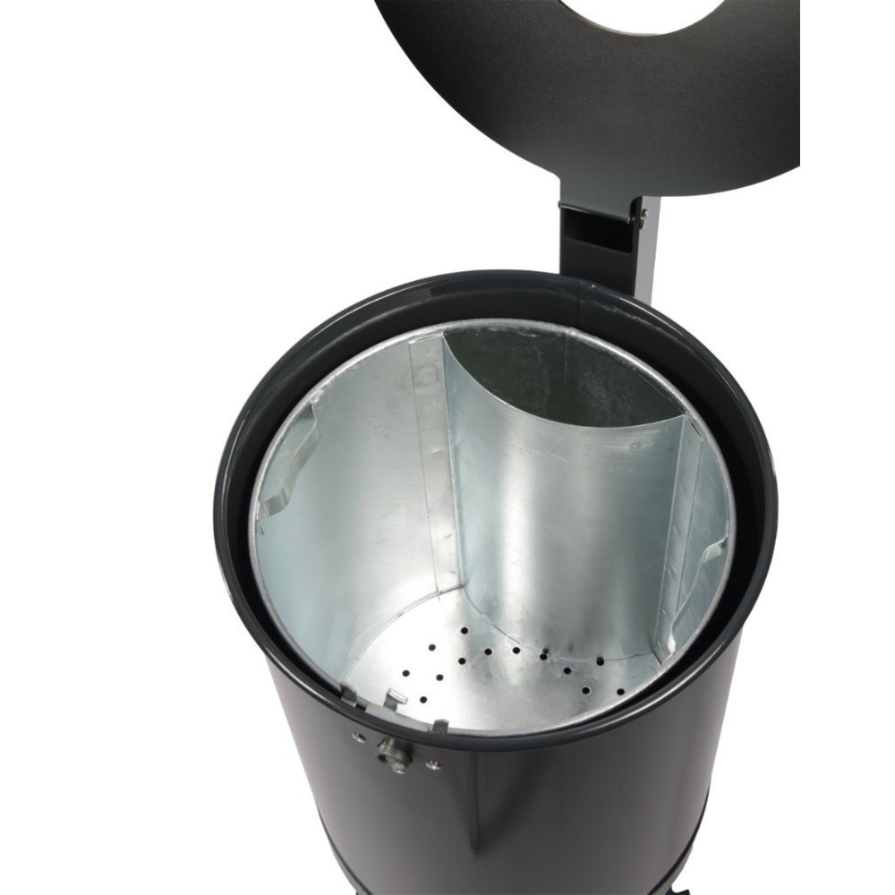 Illustration du produit: RENNER Poubelle en acier, 50 litres, revêtue par poudrage, DB 703 paillettes métalliques anthracite