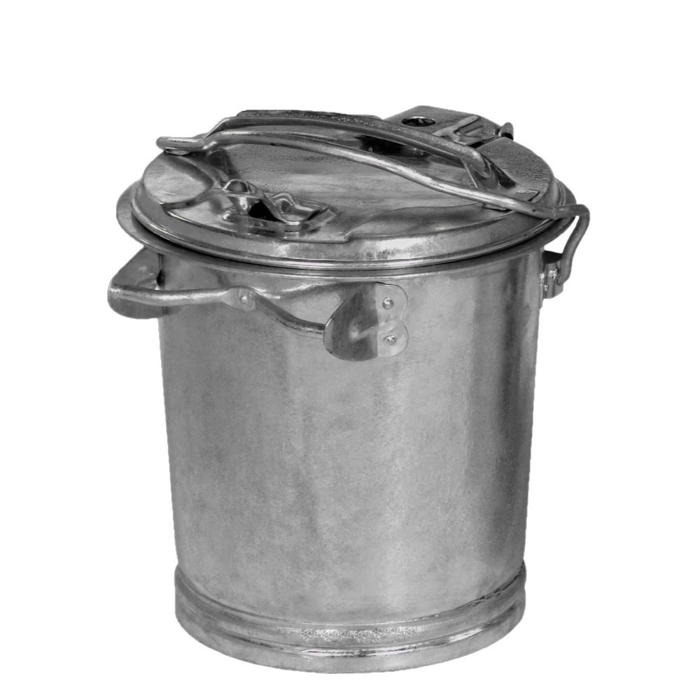 Illustration du produit: Poubelle en tôle d’acier RENNER, avec arceau de fermeture, 25 litres